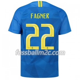 Fußballtrikots Brasilien Fagner 22 Auswärts Trikotsatz WM 2018